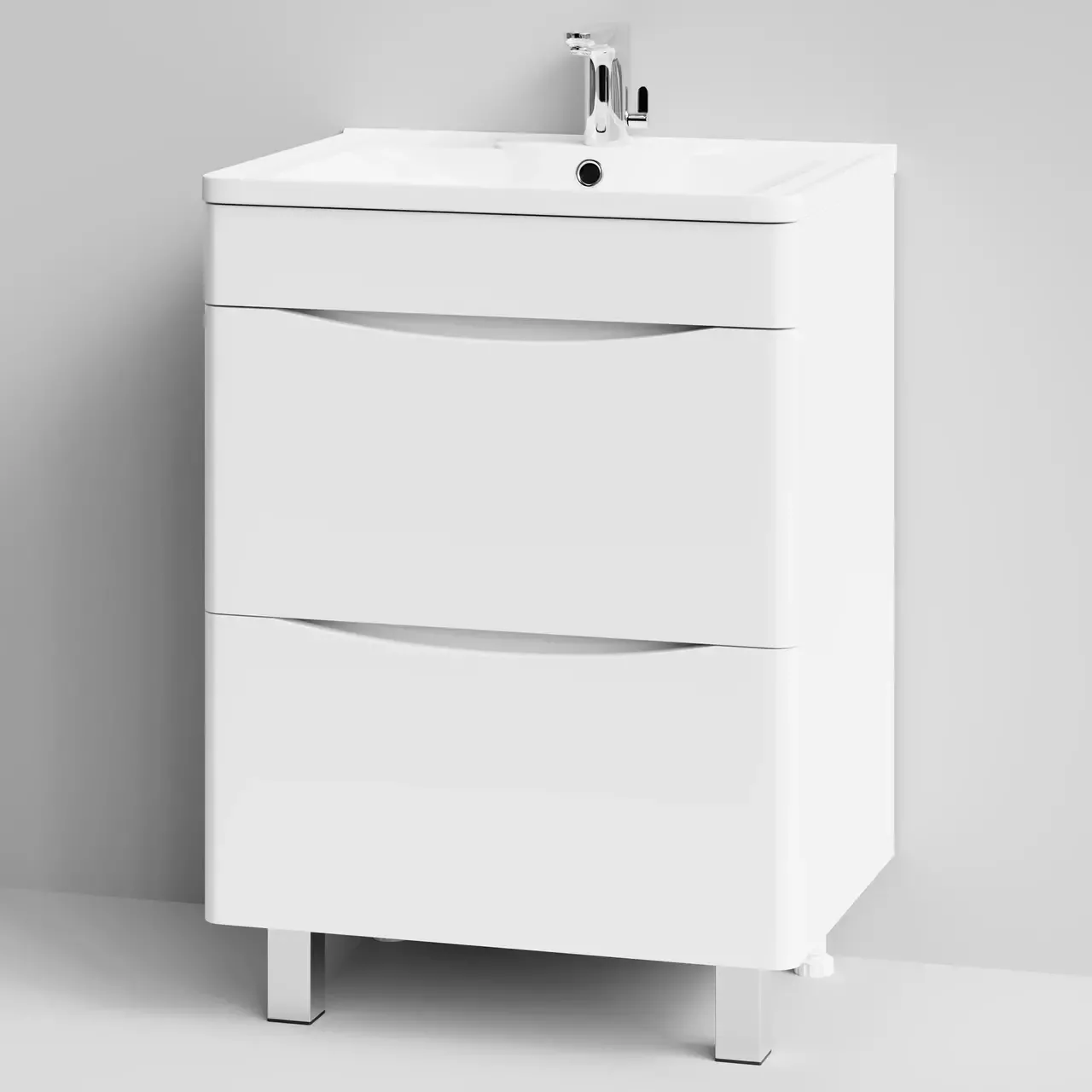 Тумба с раковиной Vod-ok Адель 60 напольная, белая + 13 цветов