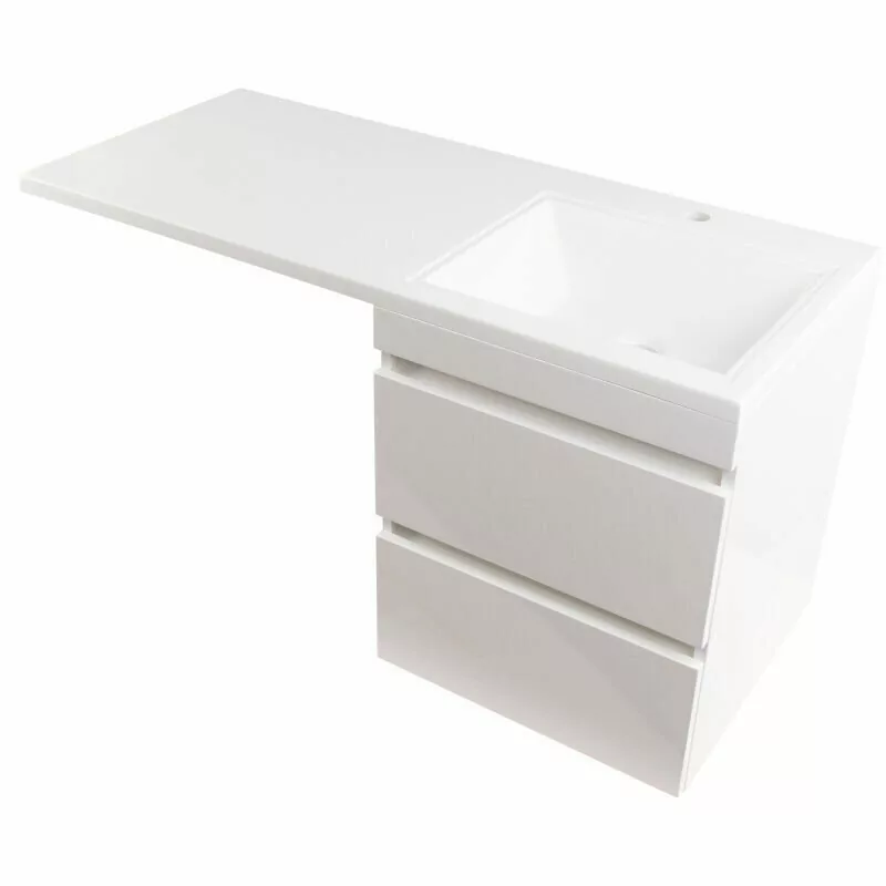 Тумба подвесная Style Line Даллас 110 Люкс Plus Эмаль с раковиной Даллас 110 под стиральную машину, правая, белая