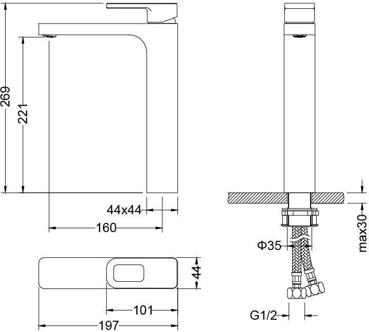 Смеситель для раковины Timo Sahara 2211/00F хром