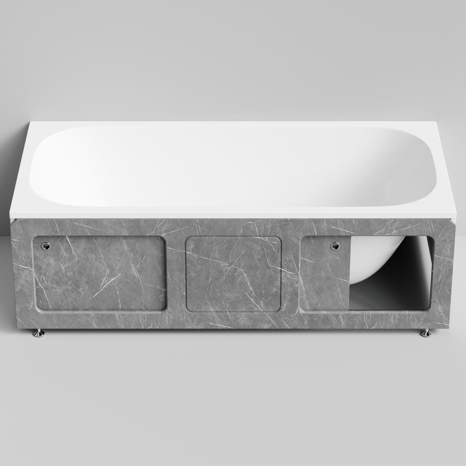 Экран под ванну Vod-ok Хит 180 раздвижной Мрамор Серый софт тач