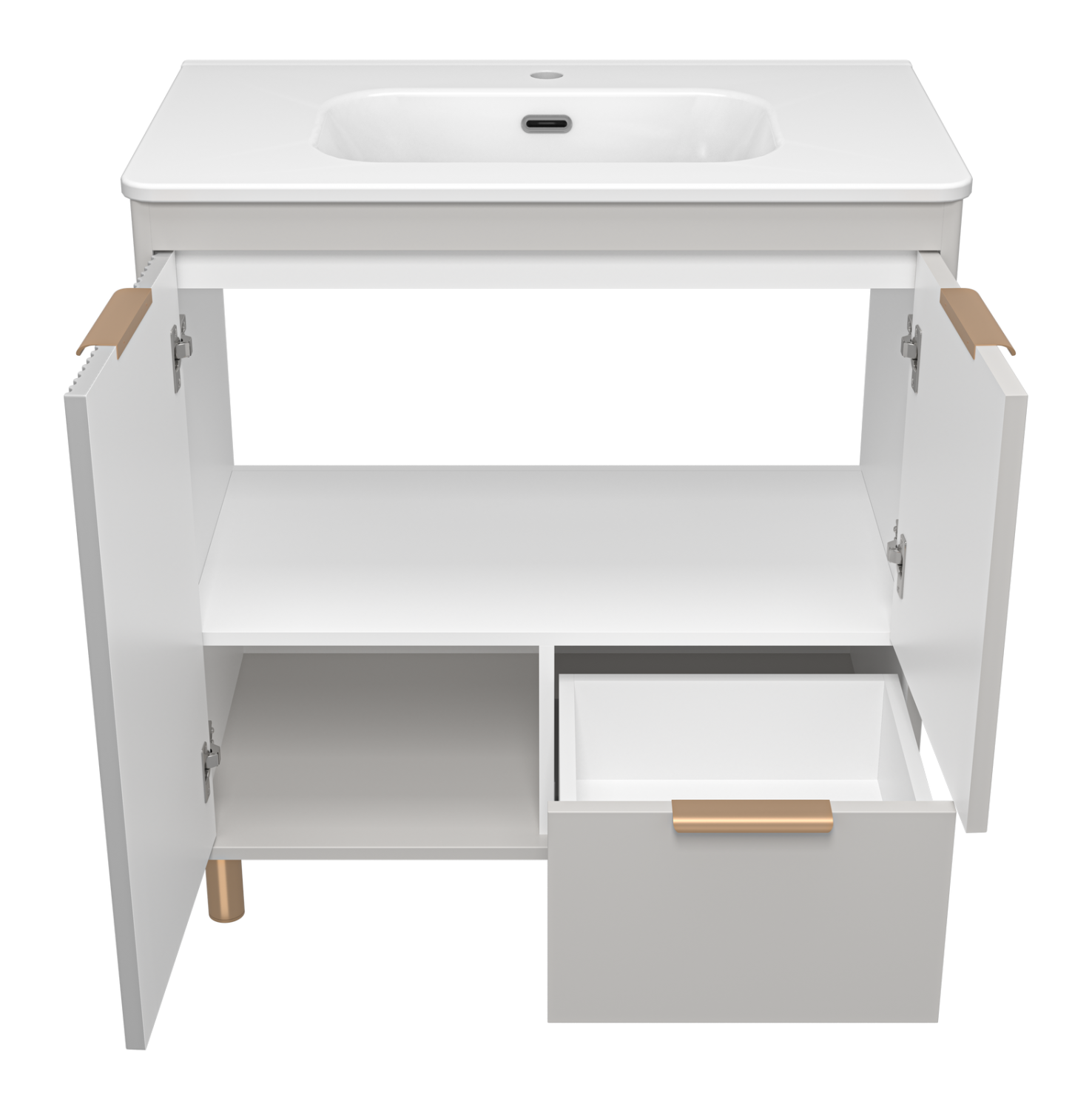 Тумба с раковиной Brevita Risacca Crema 80 напольная, серый