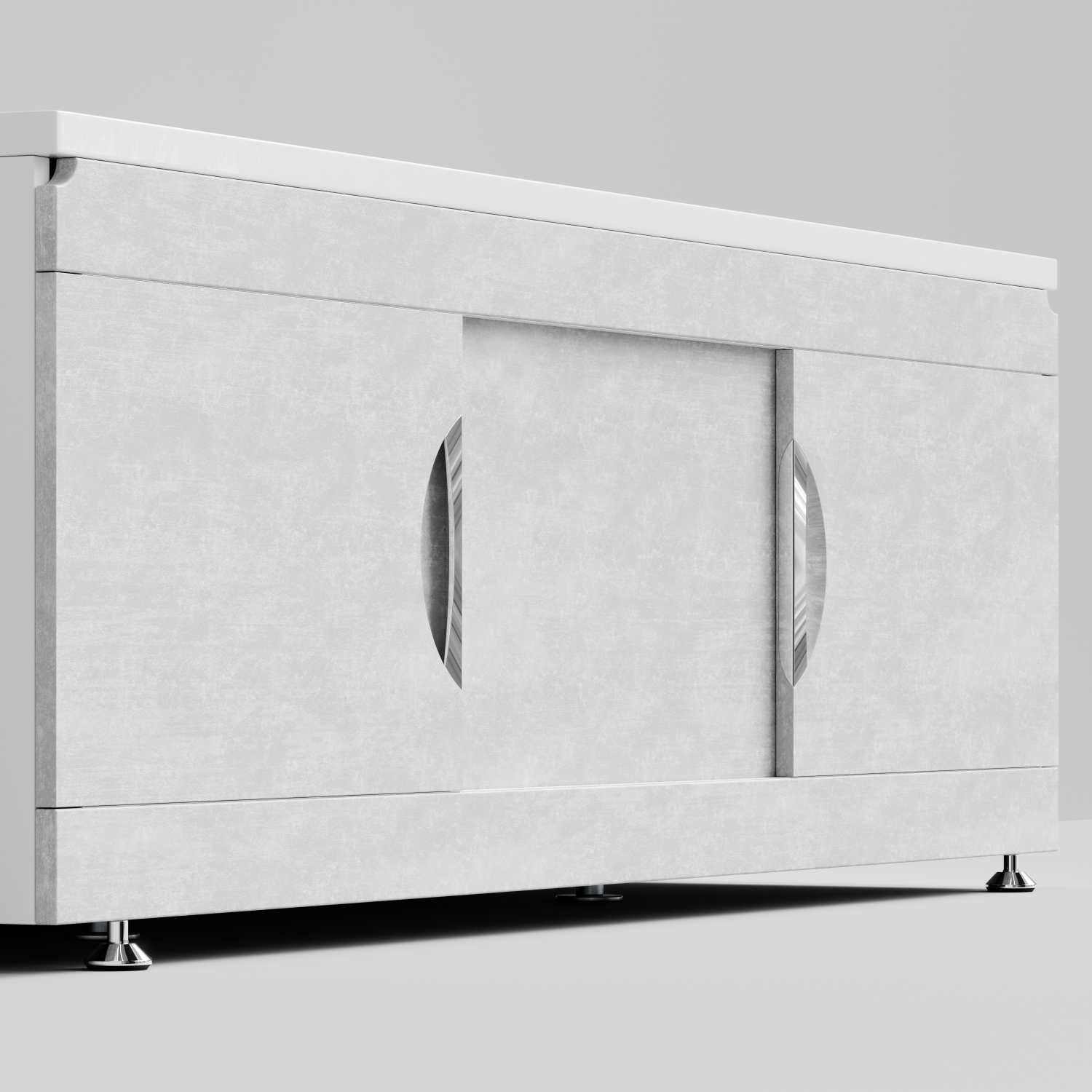 Экран под ванну Vod-ok Топ 170 раздвижной Белый камен