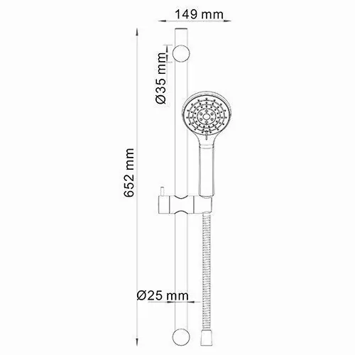 Штанга для душа WasserKraft A064 с лейкой и шлангом, хром
