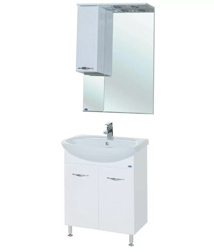 Тумба с раковиной Bellezza Стелла 65 напольная, прямая, белая