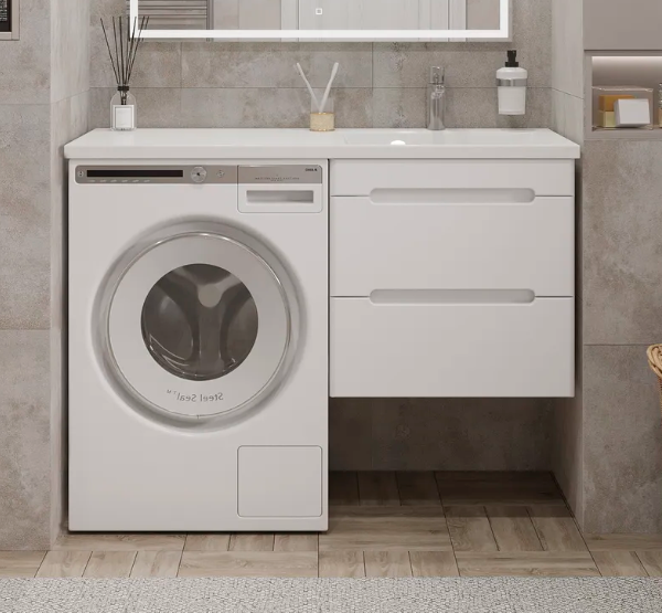 Тумба подвесная SanStar Толедо 50 с раковиной Даллас 110 правый белая