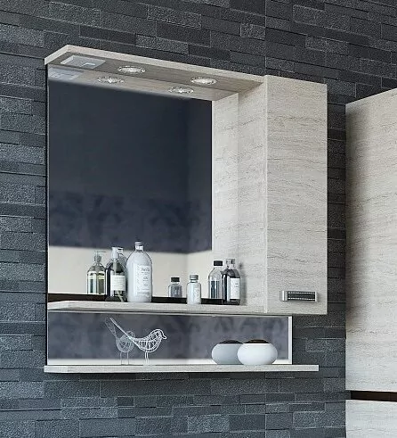 Зеркало-шкаф Sanflor Техас 60 R свет, 2 полки, орегон