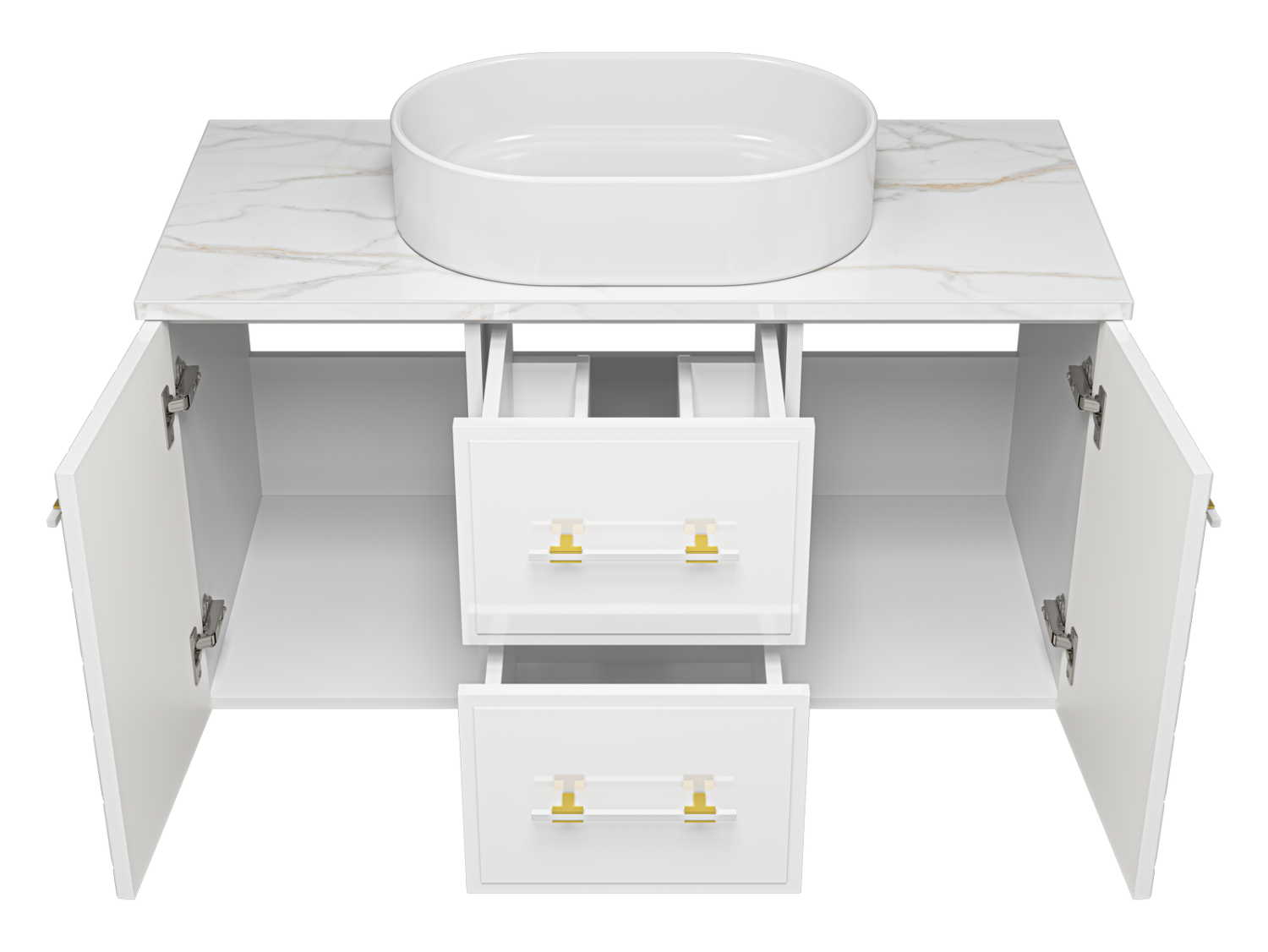 Тумба с раковиной Brevita Shanel 100 подвесная, белый