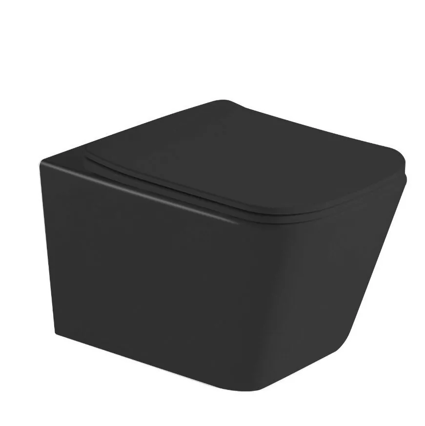 Унитаз Timo Rimless SOLI TK-303 MB подвесной, с микролифтом, черный