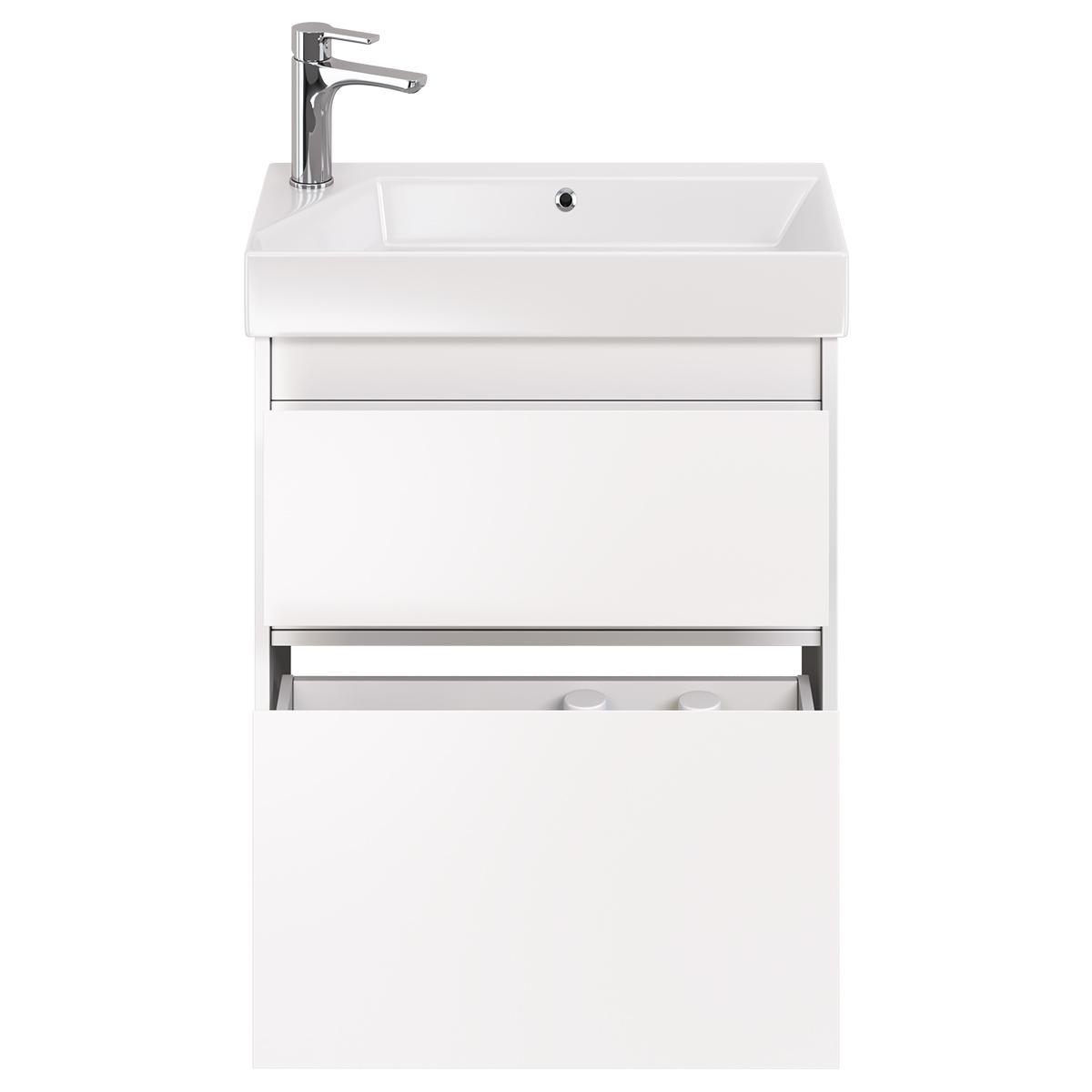 Тумба с раковиной подвесная Dreja Slim 65 см, белый