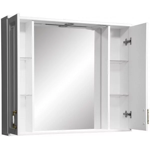 Зеркало со шкафчиком Stella Polar Кармела 100 свет, белая ольха