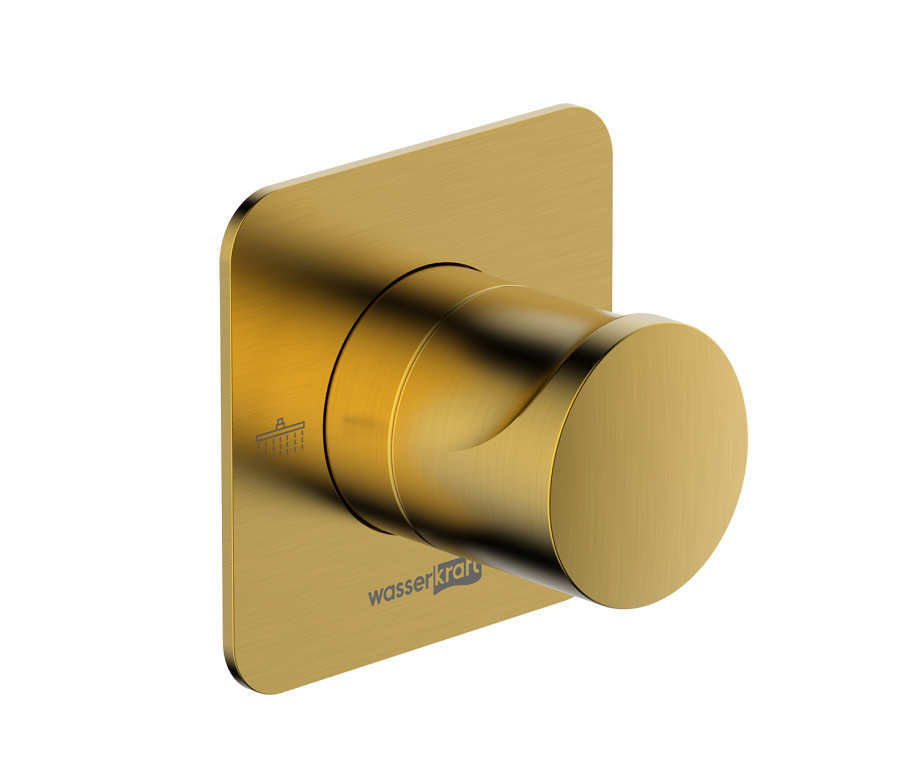 Переключатель WasserKraft A282 на 2 выхода, встраиваемый, матовое золото