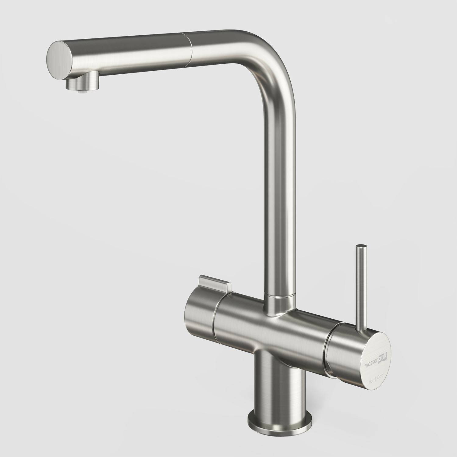 Смеситель для кухни под фильтр с выдвижной лейкой WasserKraft A8927 никель