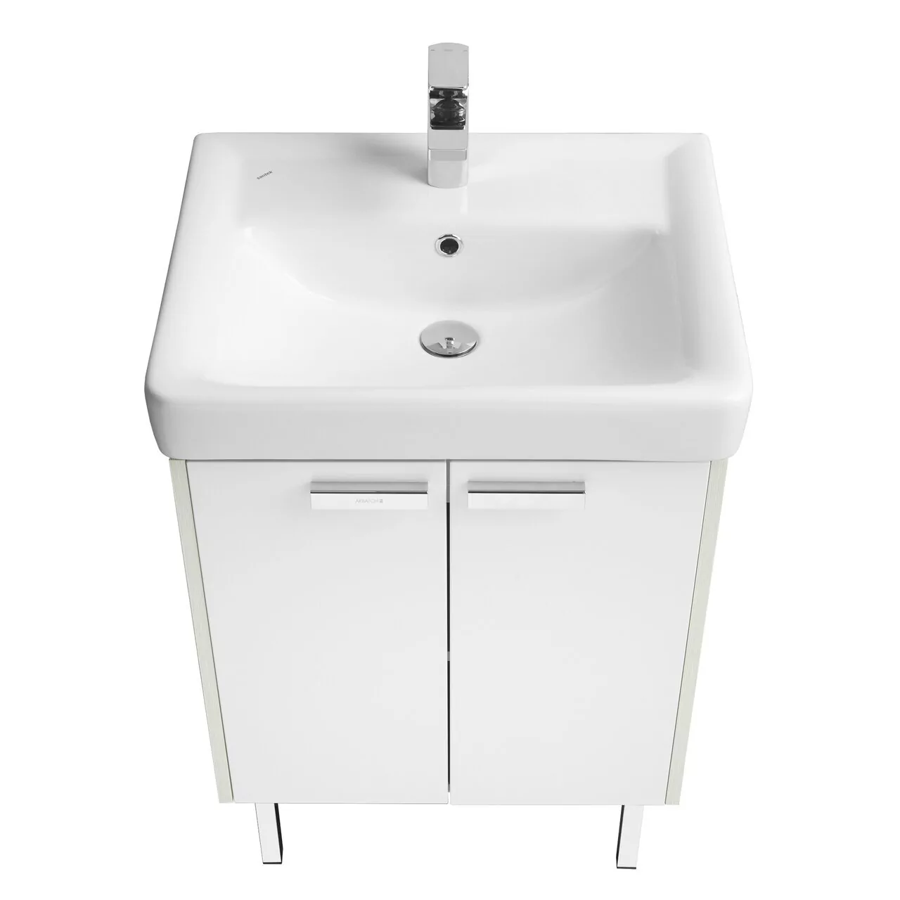 Тумба напольная Aquaton Йорк 60 раковиной Тигода 60, выбеленное дерево