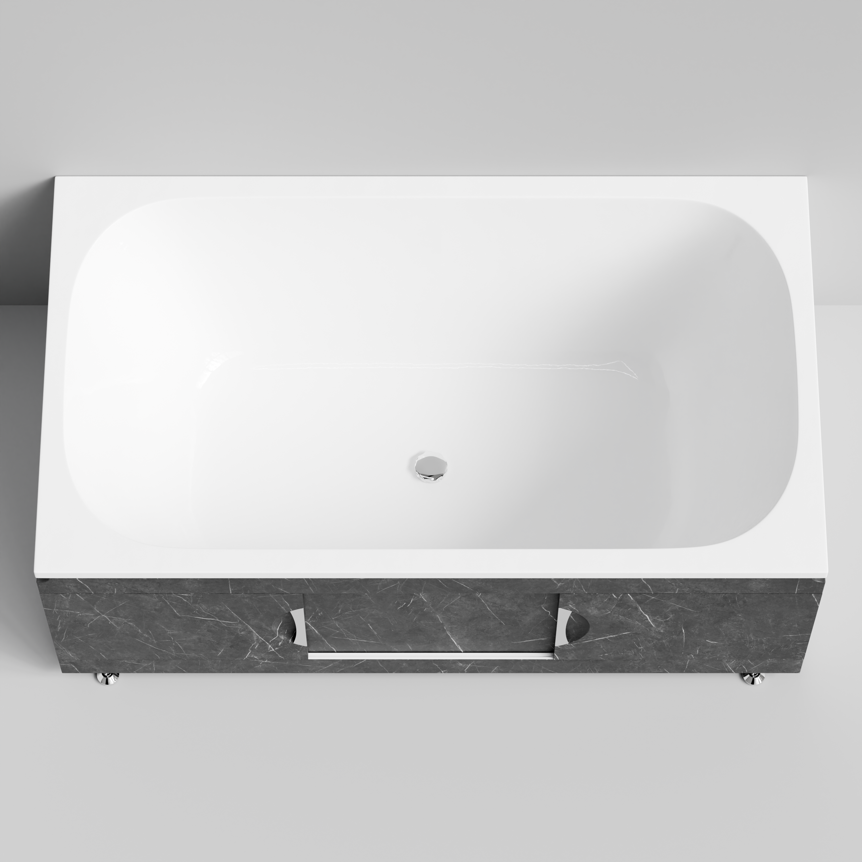 Экран под ванну Vod-ok Топ 150 раздвижной Мрамор Графит софт тач