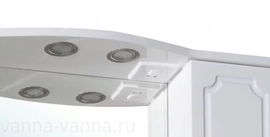 Зеркало-шкаф Bellezza Кантри 65 R свет, белый