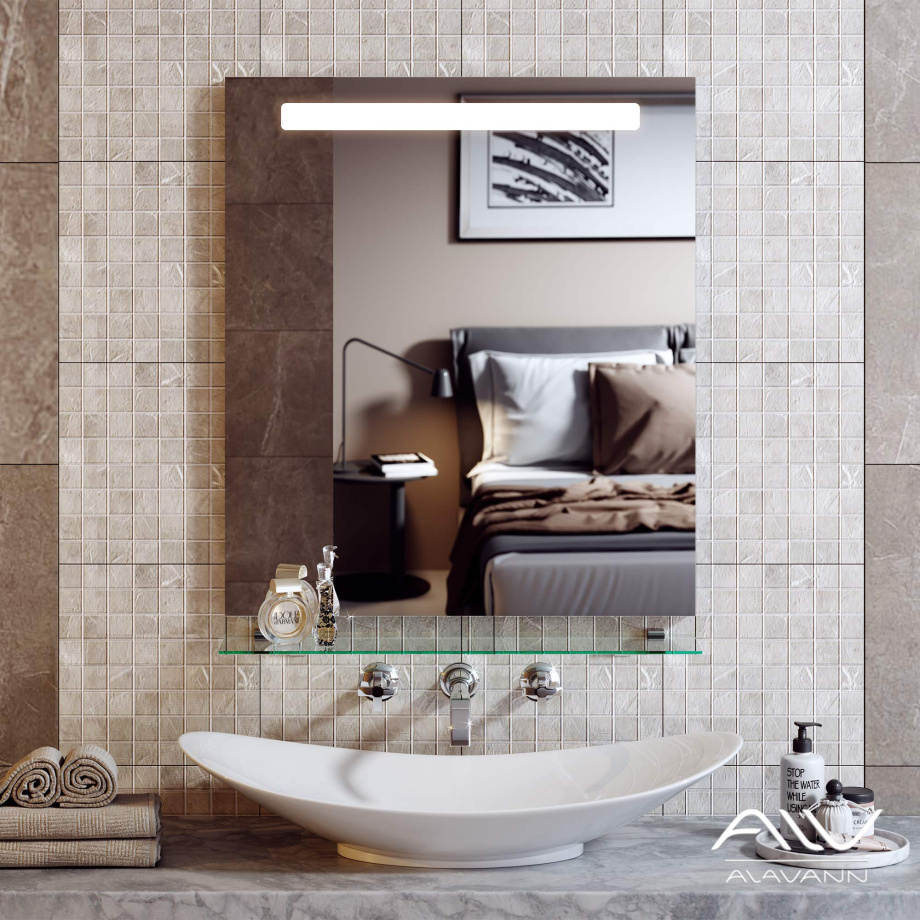 Зеркало Alavann Neve 70 свет, кнопочный выключатель