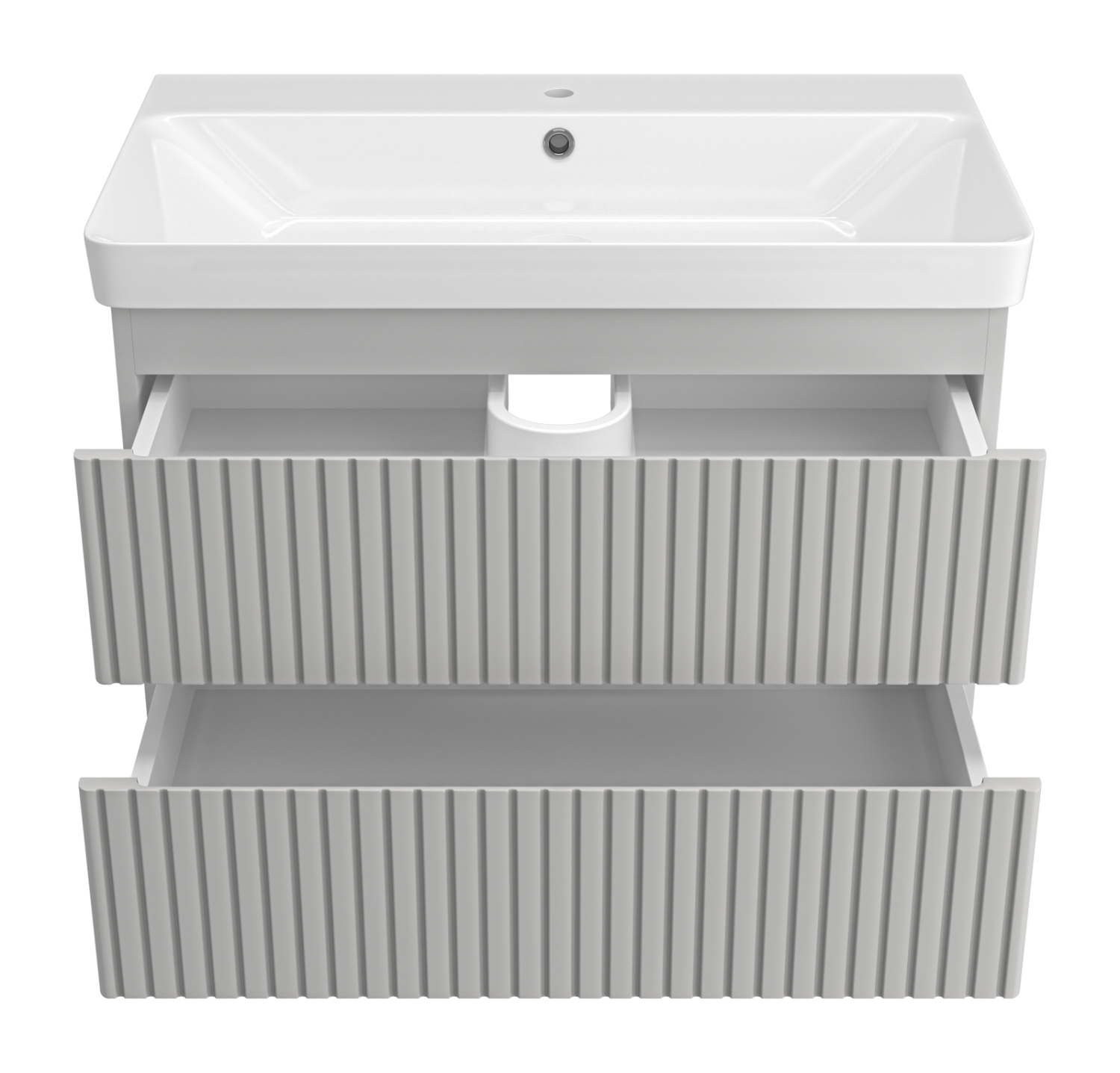 Тумба с раковиной Brevita Victory 80 подвесная, серый шелк