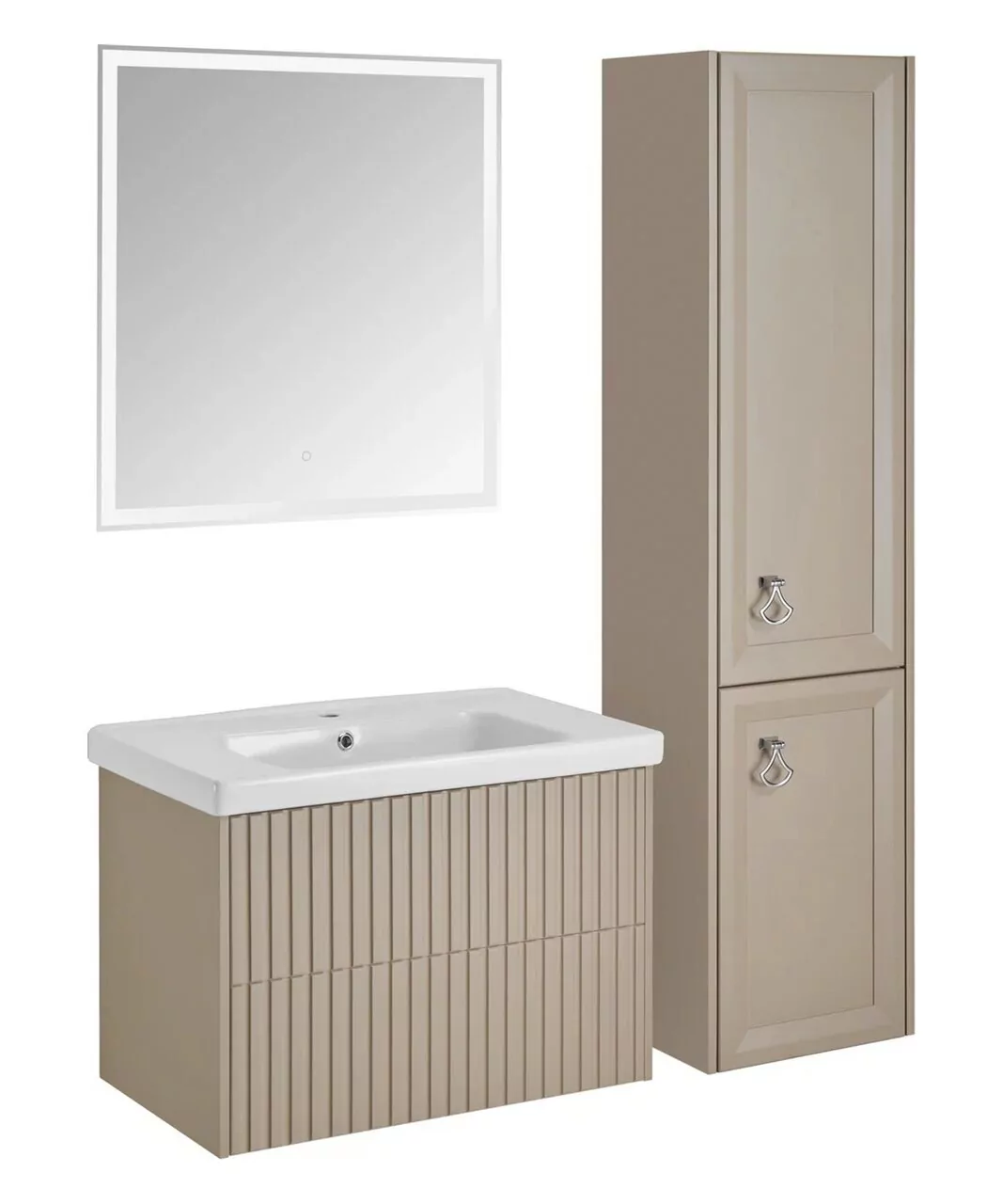 Тумба с раковиной Asb-Woodline Риола 80 подвесная, капучино