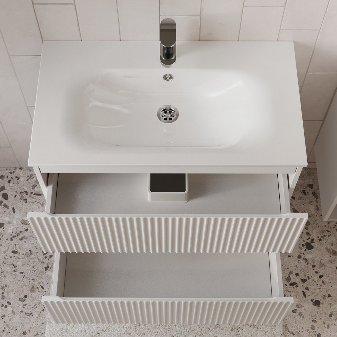 Тумба с раковиной подвесная (80 см) Terminus Sicilia SIC10802900301O, белый