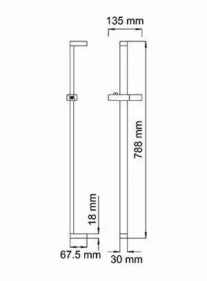 Штанга для душа WasserKraft A037 хром