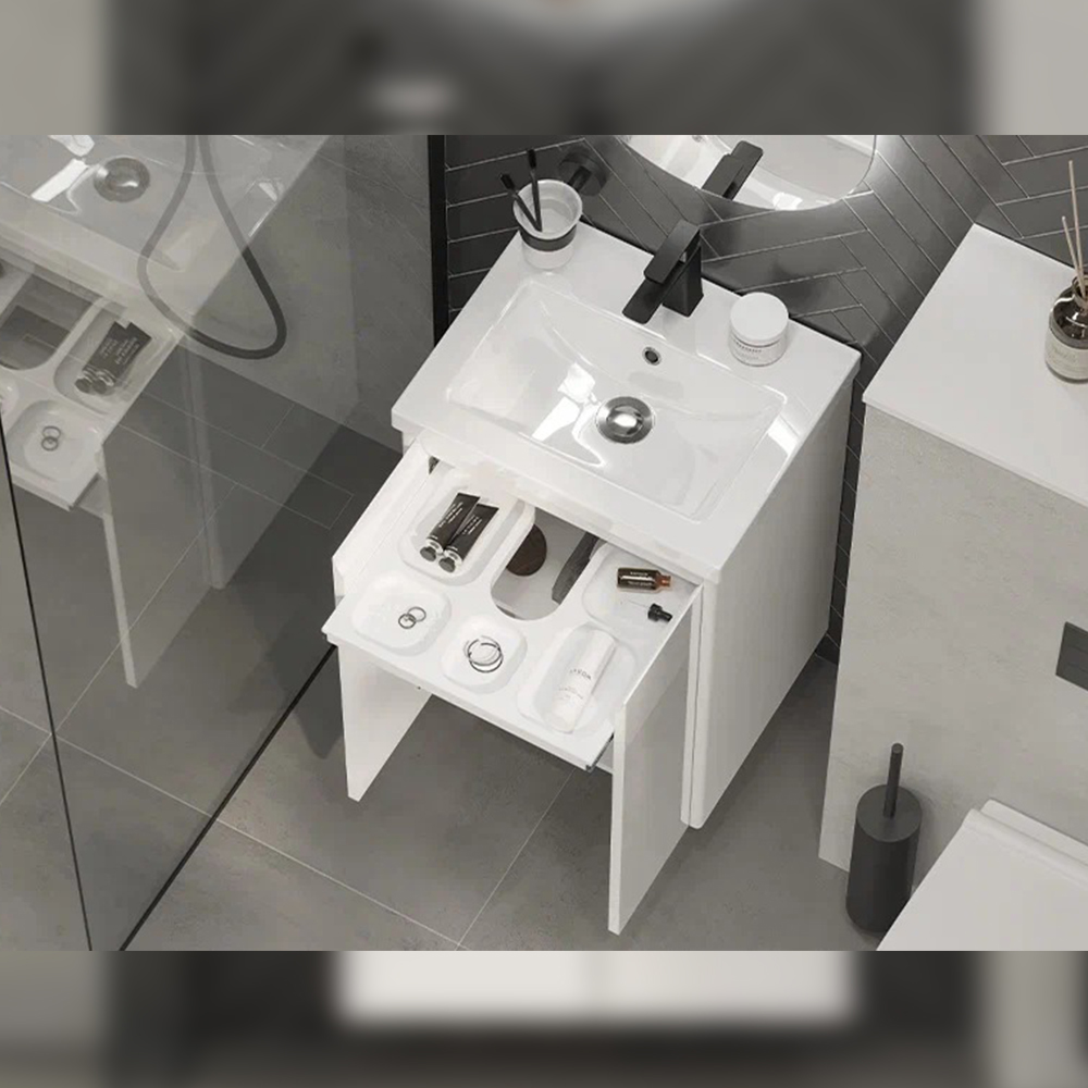 Тумба с раковиной подвесная Velvex Klaufs tp.KLA.COM.50.2D, 50 см