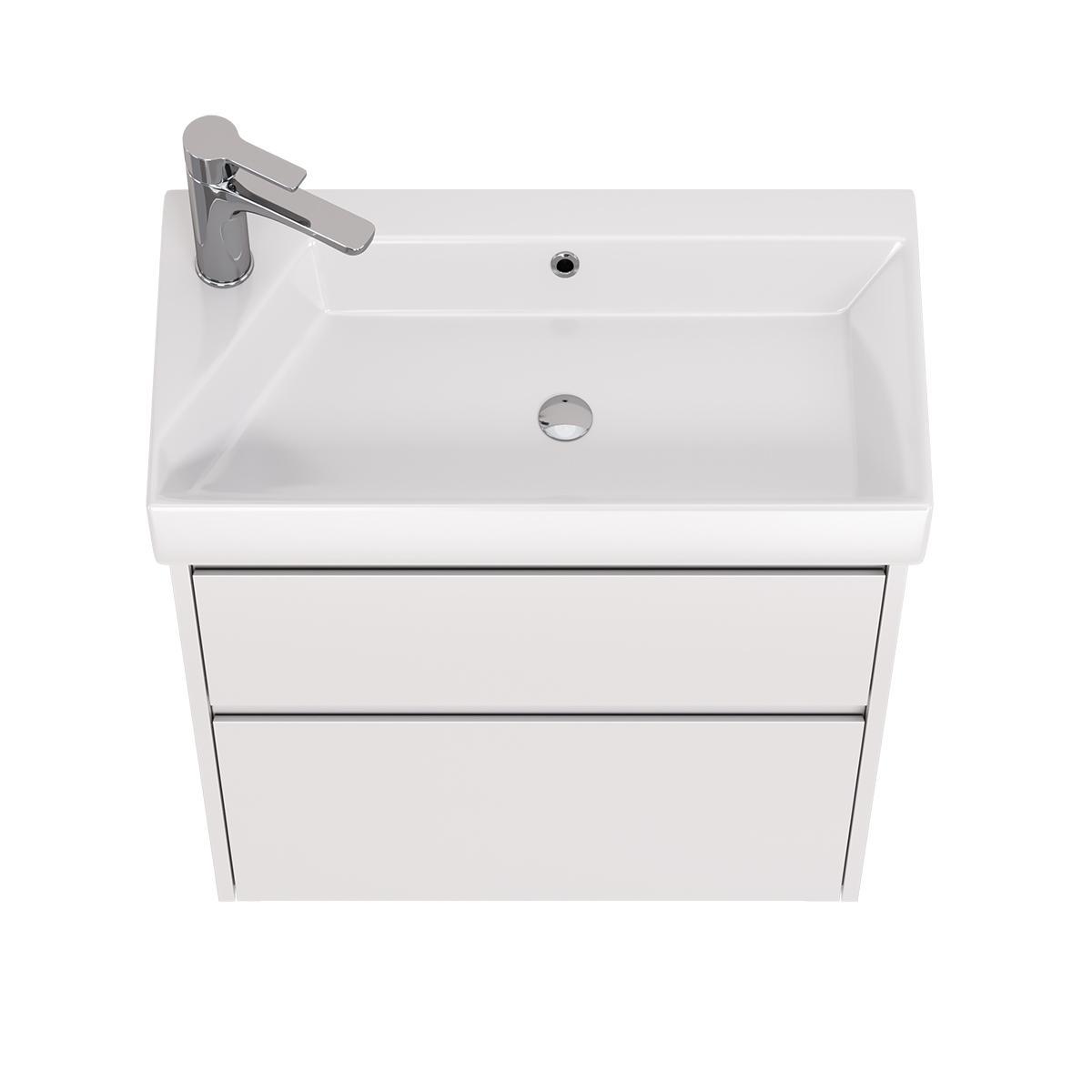 Тумба с раковиной подвесная Dreja Slim 65 см, белый