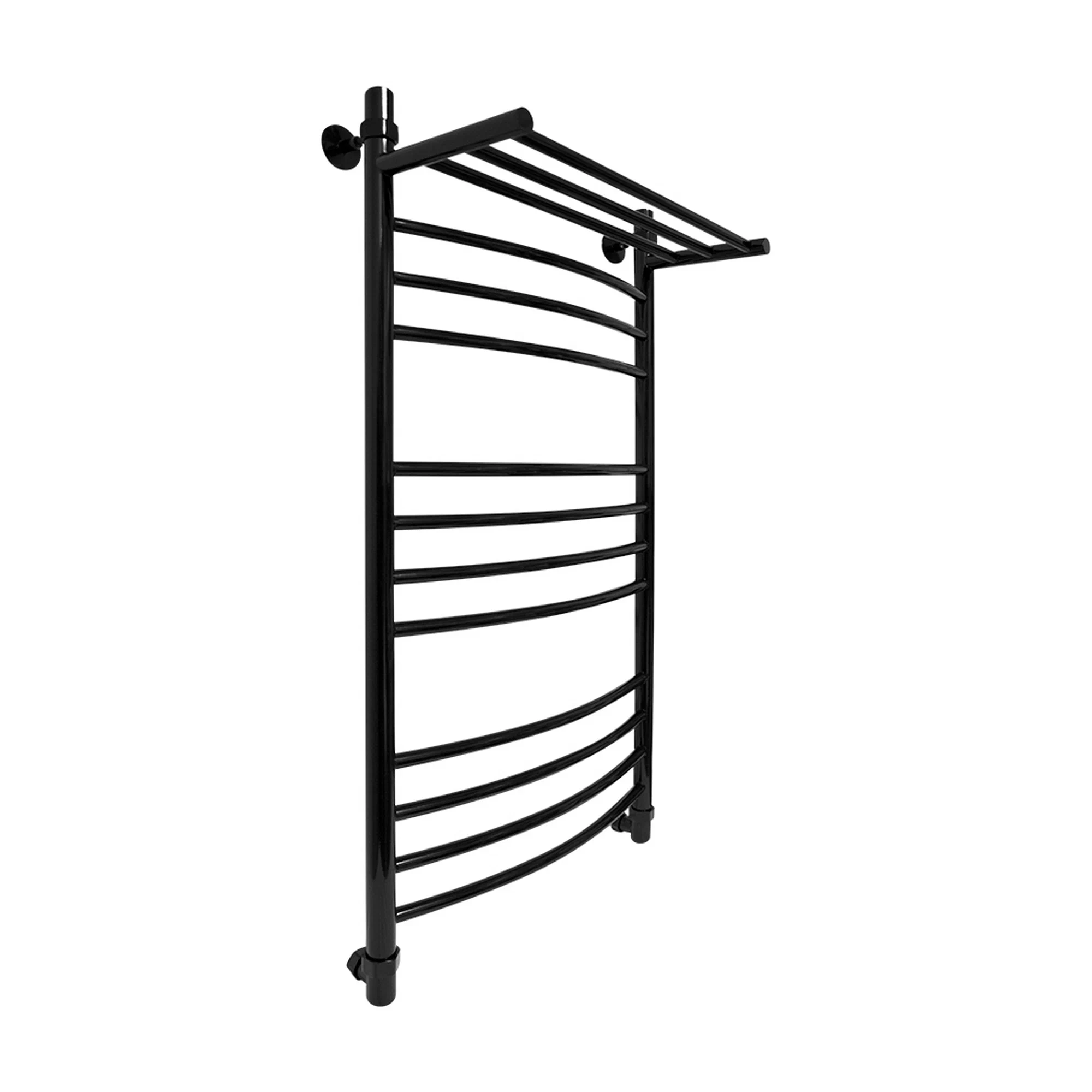 Полотенцесушитель водяной Energy Prestige Modus 1000x500 черный матовый, лесенка с полкой, нержавеющая сталь