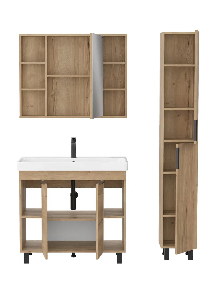 Зеркало-шкаф Onika Легран 90 универсальное, дуб галифакс от магазина Vanna-Vanna.ru!