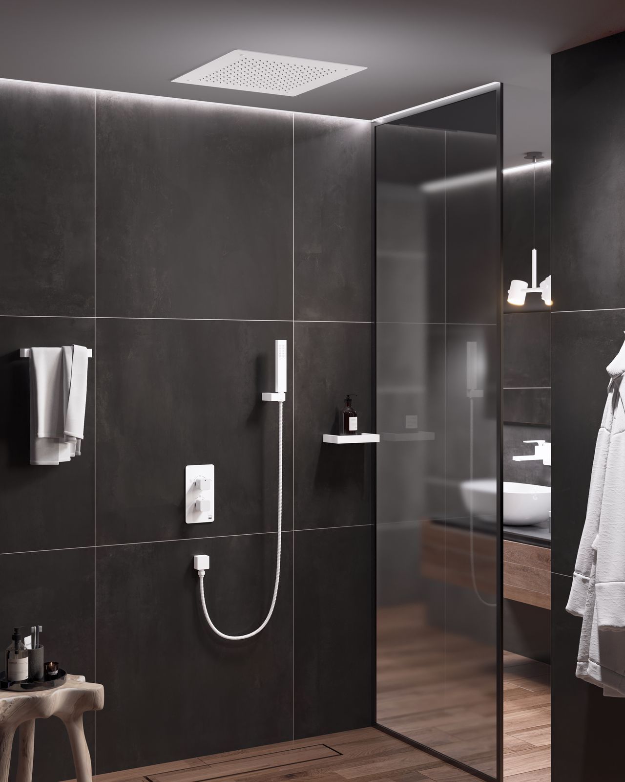 Душевая система встроенная с термостатом Timo Petruma SX-5029/16SM белый матовый