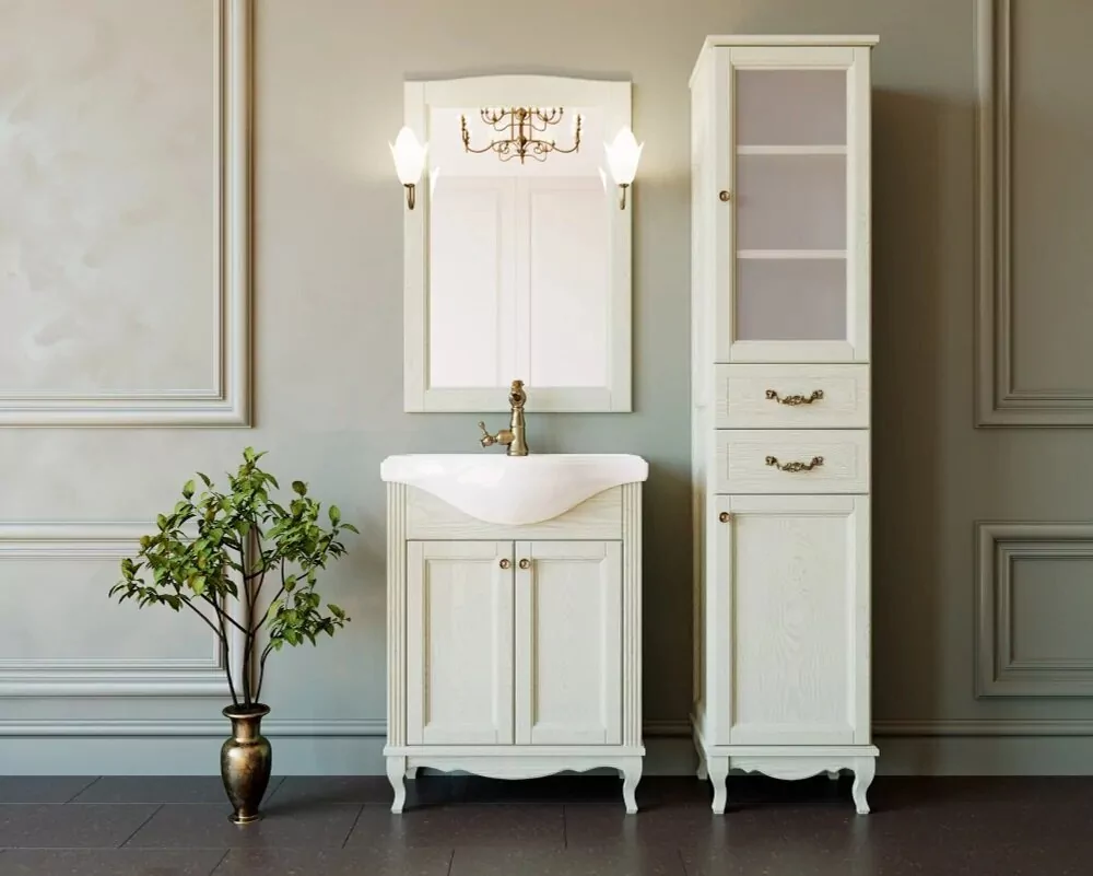 Зеркало ValenHouse Эллина 65 свет, слоновая кость, бронза