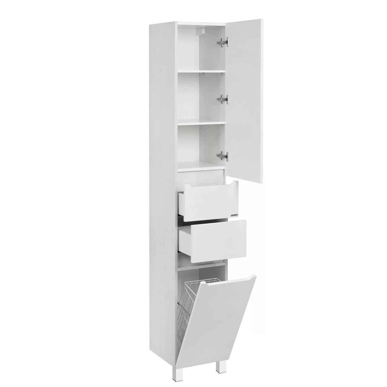 Пенал напольный Aquaton Дакота 34 L/R с корзиной, белый