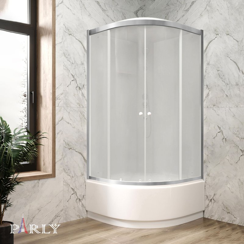 Душевая кабина Parly BETT 821 80х80, с высоким поддоном, профиль матовый хром, стекло матовое