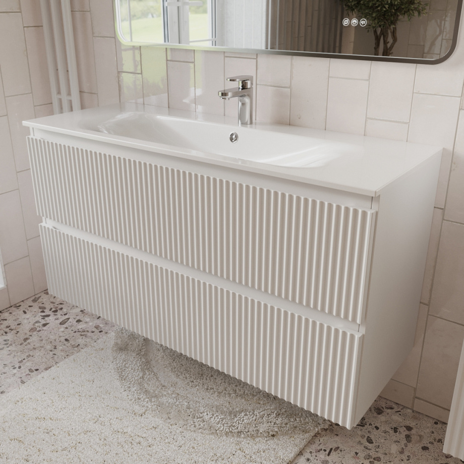 Тумба с раковиной подвесная (120 см) Terminus Sicilia SIC101202900301O, белый