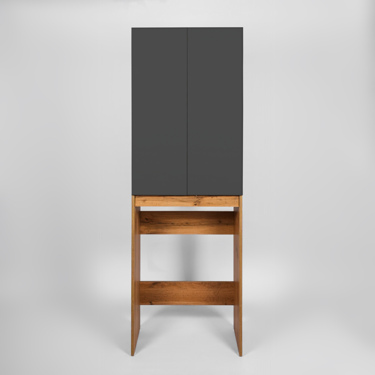 Пенал Viant Бостон 65 напольный, над стиральной машиной, графит/дуб вотан