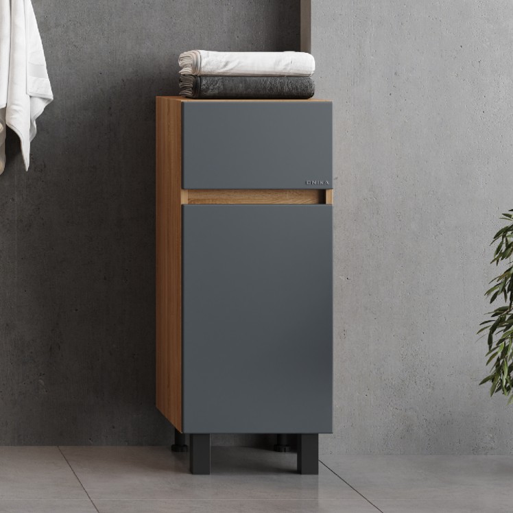 Тумба-комод Onika Милтон 30 напольный, серый/дуб сонома