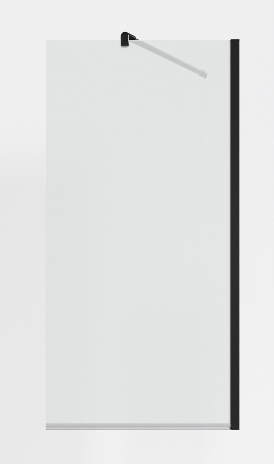 Стеклянная шторка Timo TC-80/03C-8 профиль черный 80 см