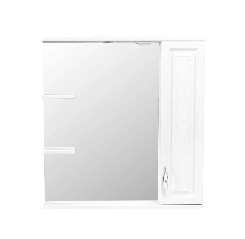 Зеркало-шкаф Stella Polar Кармела 75/С R свет, Люкс белое серебро