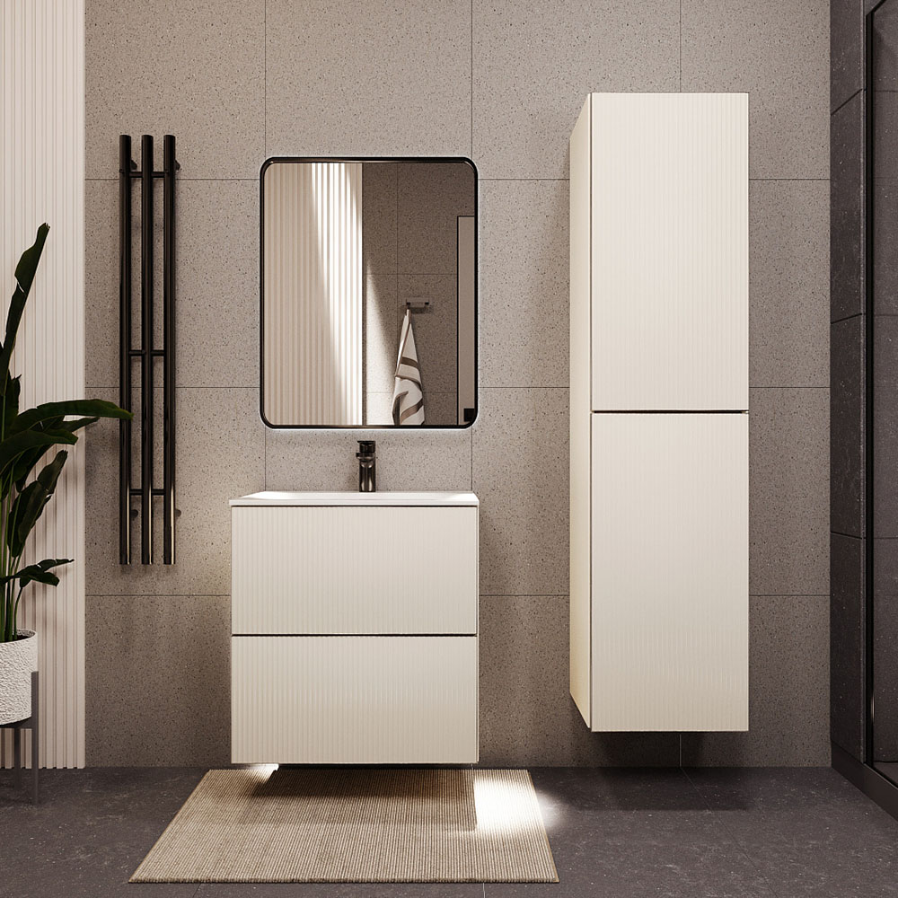 Тумба с раковиной подвесная (60 см) Terminus Euromix EUR10602900101OSL, айвори