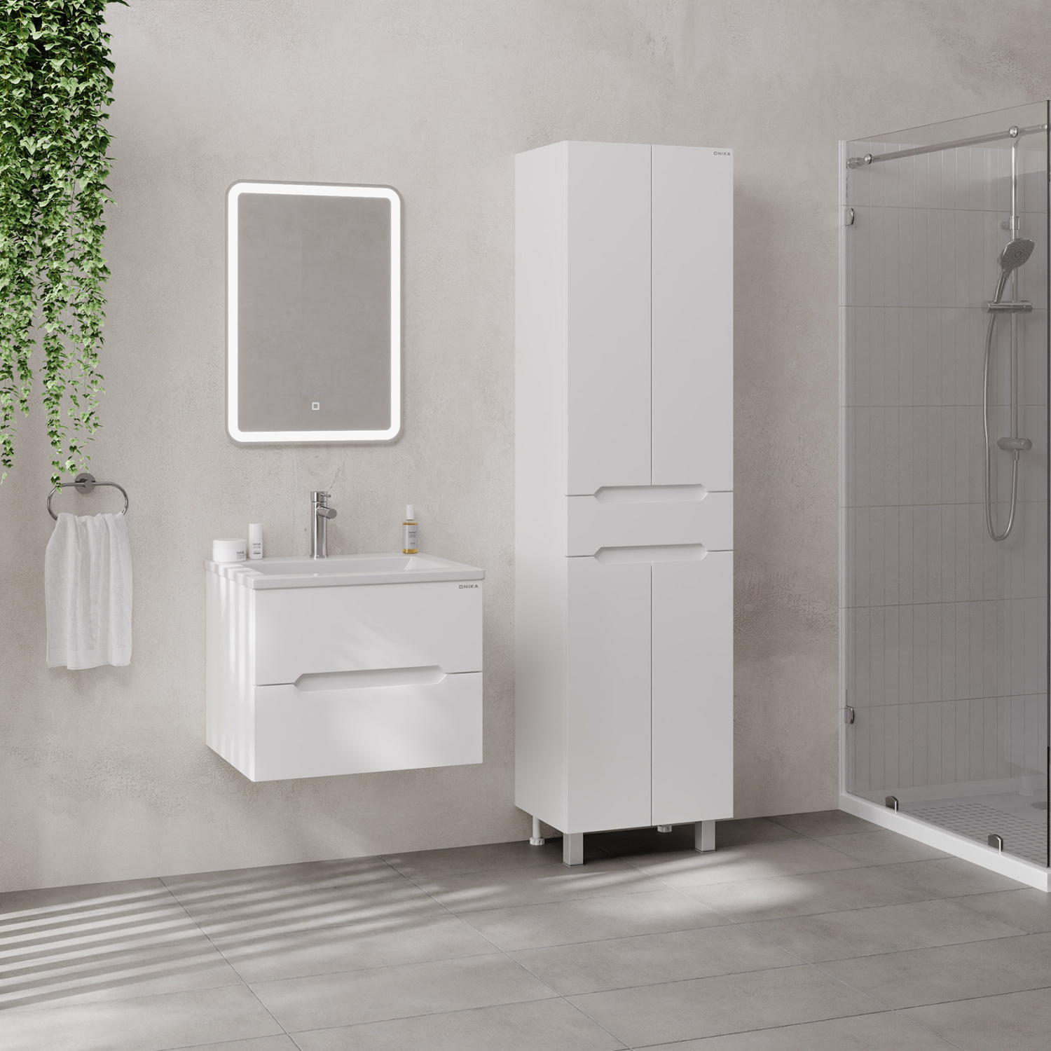 Пенал Onika Айленд 50 напольный, белый