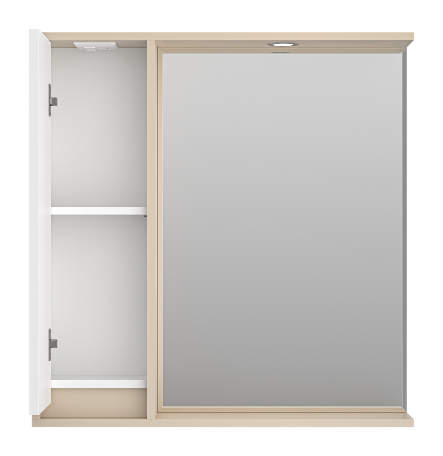 Зеркало-шкаф Brevita Balaton 80 L, белый/бежевый