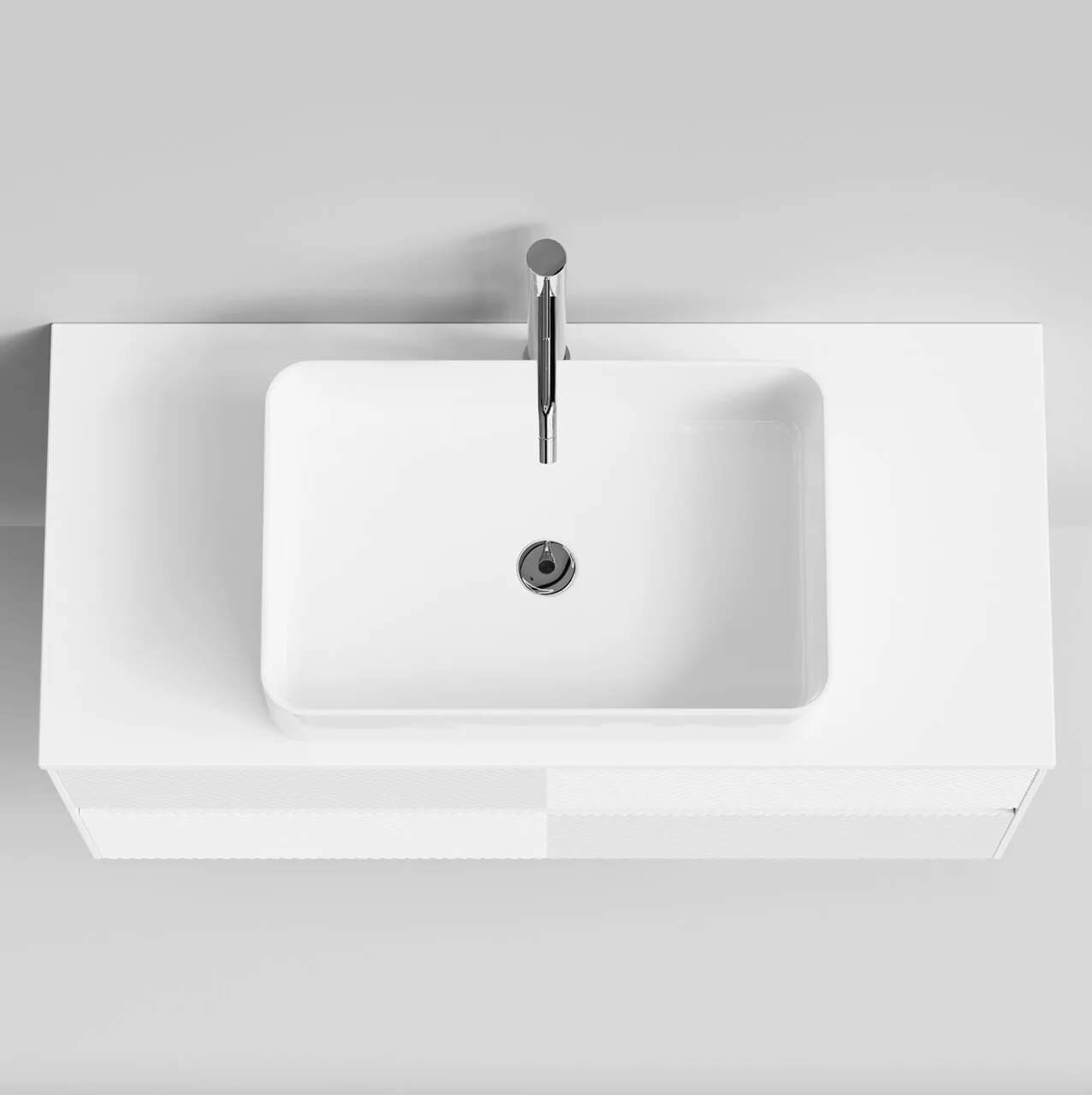 Тумба подвесная Vod-ok Аурум 100 с раковиной Олимпия 560, белый + 7 цветов от магазина Vanna-Vanna.ru!