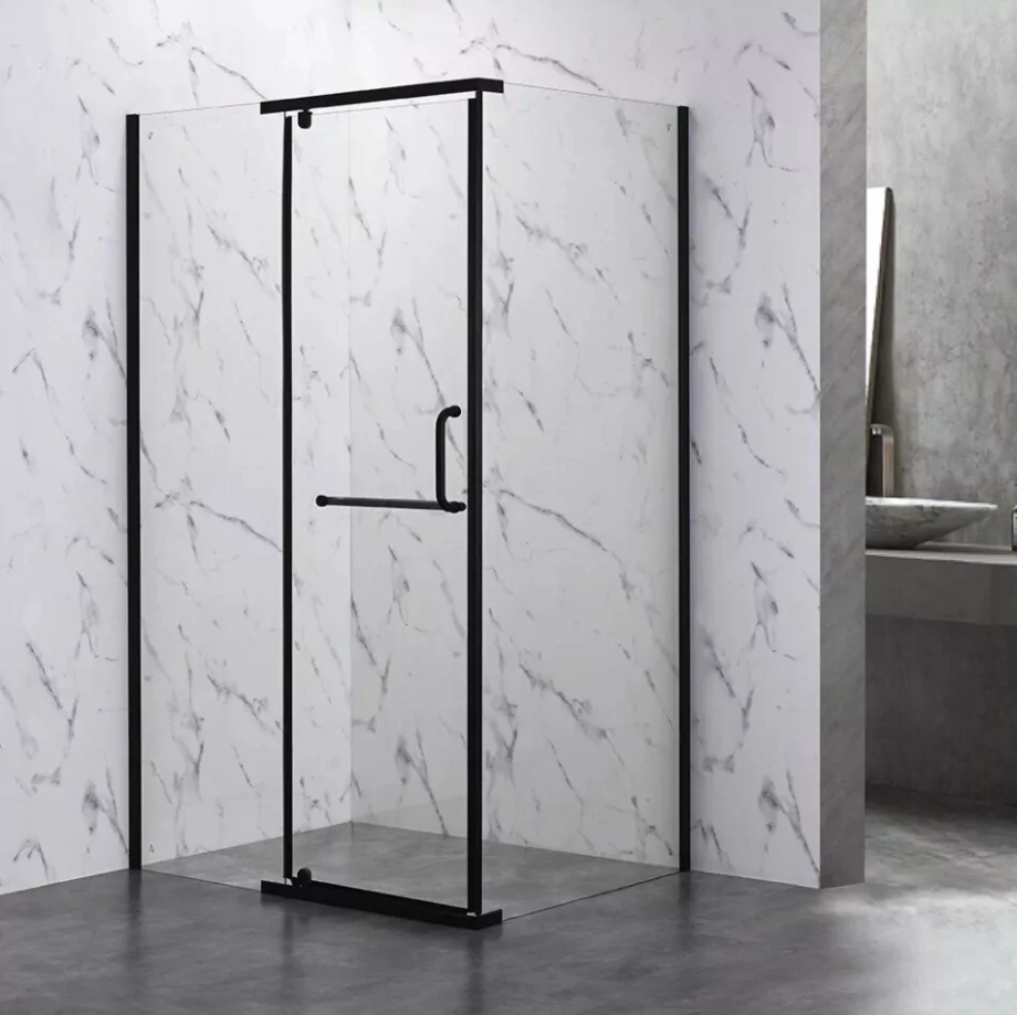 Душевой уголок Veconi RV19B-12080-01-C6 120x80 прямоугольный, без поддона, прозрачное стекло, черный матовый