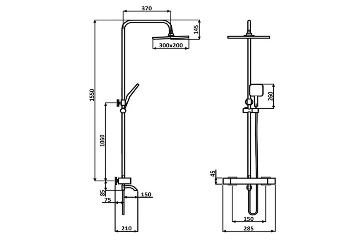 Душевая стойка ALMAes GaLaxy SDI-1803 хром