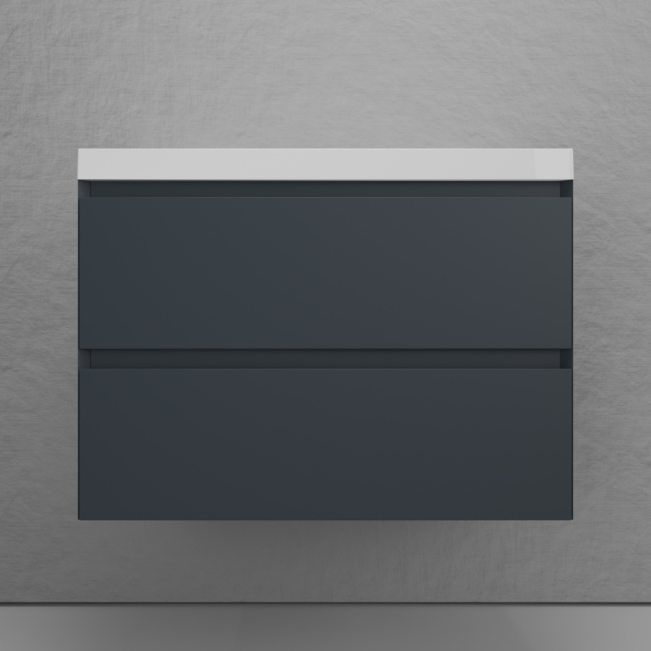 Тумба подвесная Style Line Манхэттен 80 Эмаль, с раковиной Asti 80 белый, графит