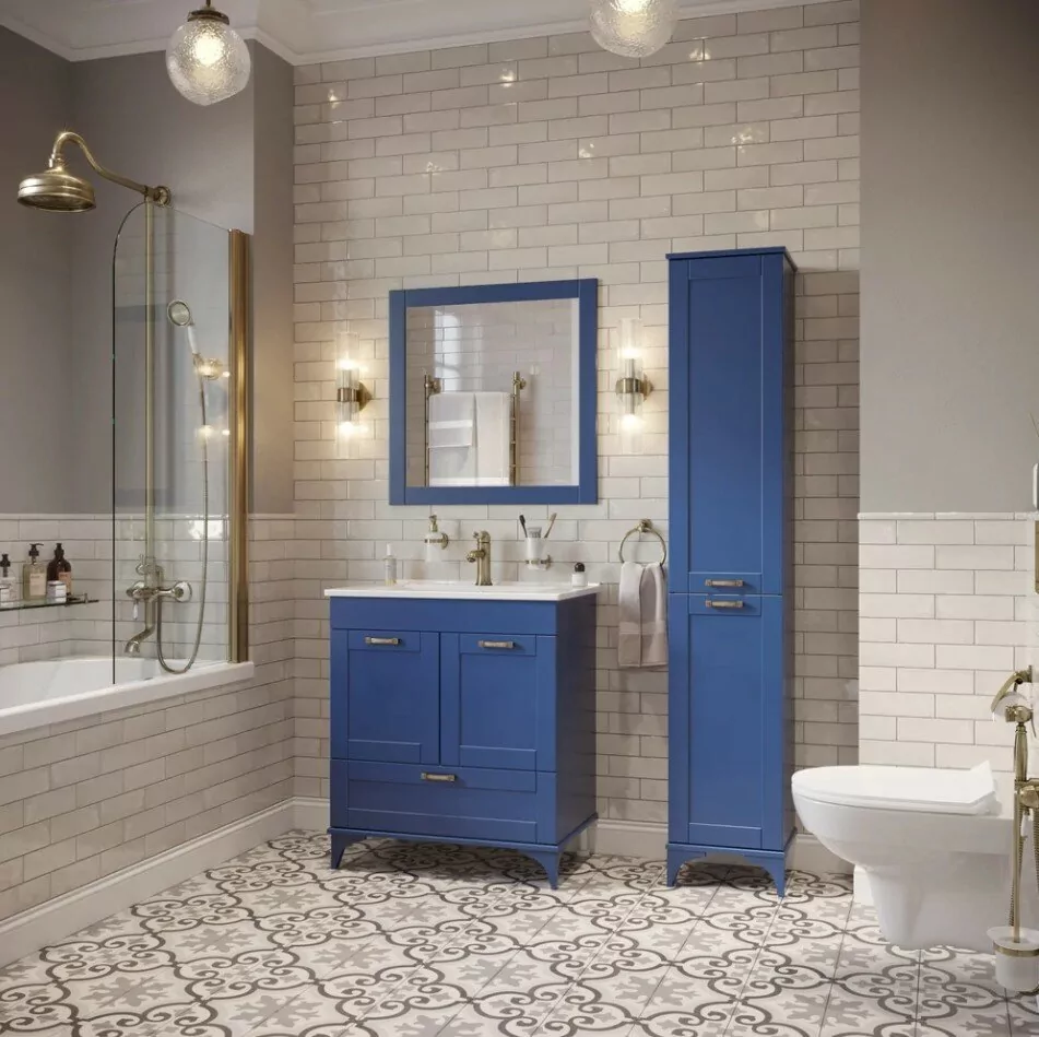 Тумба с раковиной Sanflor Ванесса 75 напольная, индиго от магазина Vanna-Vanna.ru!