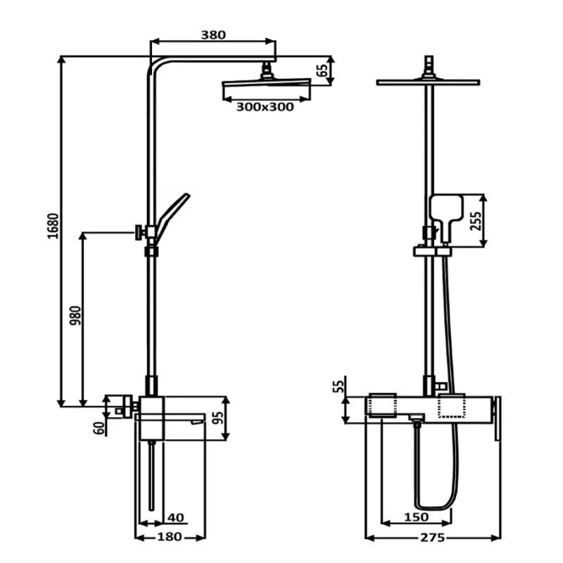Душевая стойка ALMAes Tena TVZ-1826 хром