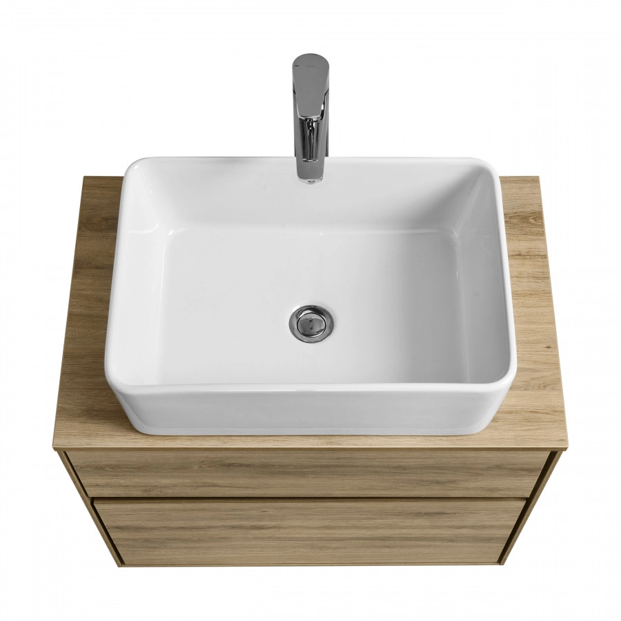 Тумба подвесная Aquaton Либерти 60 раковиной MILA 50х35, дуб эльвезия