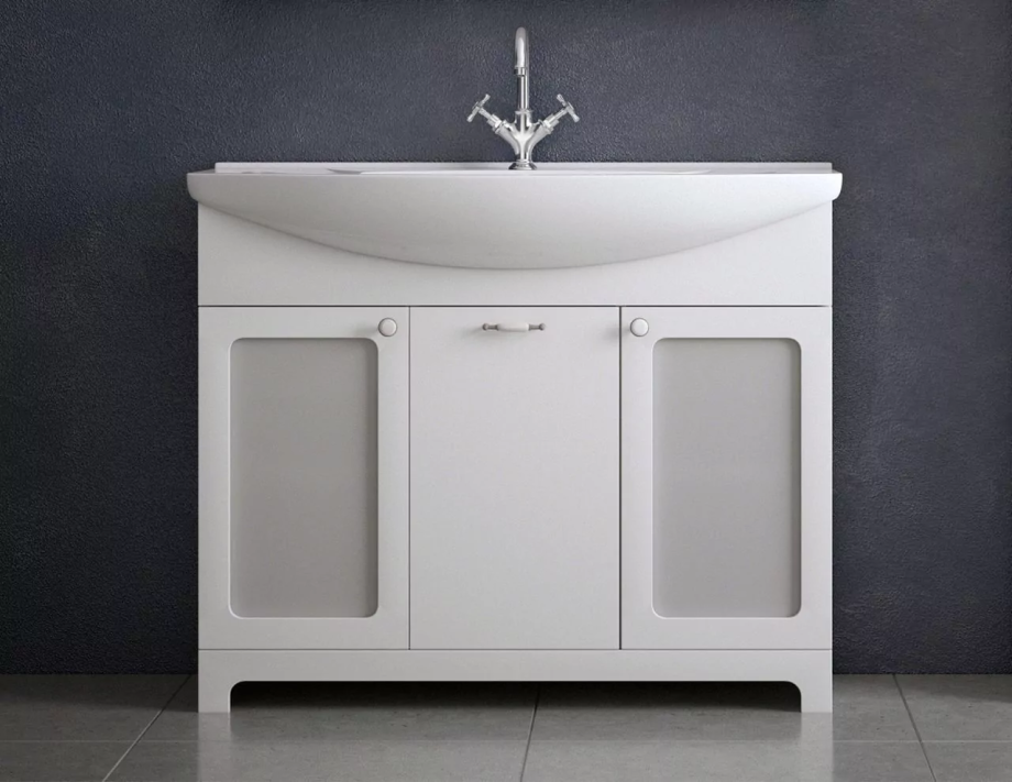 Тумба с раковиной Corozo Прованс 105 напольная, белая Тумба с раковиной Corozo Прованс 105 напольная, белая