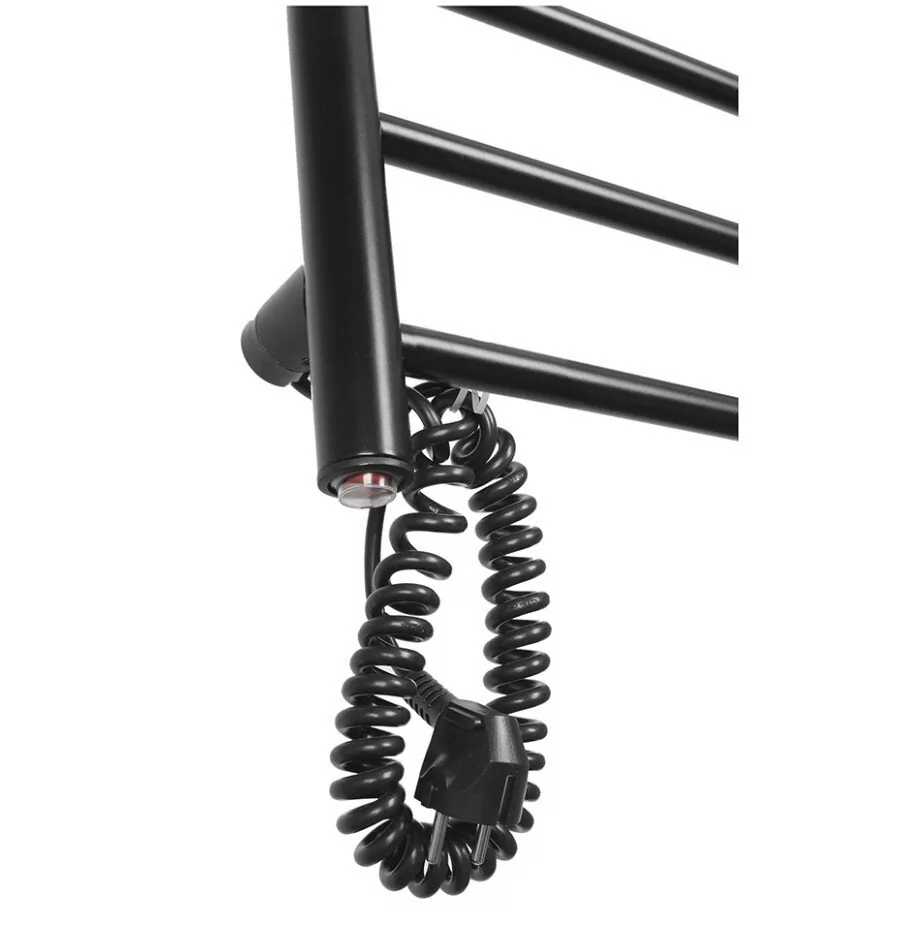 Полотенцесушитель электрический Domoterm Аврора DMT 109-6 40x80 EK L левый, черный матовый