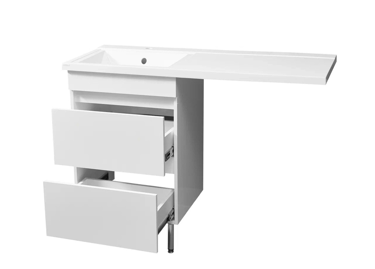 Тумба напольная Stella Polar Мадлен 105 с раковиной Мадлен 105, L/R, 2 ящика, белый